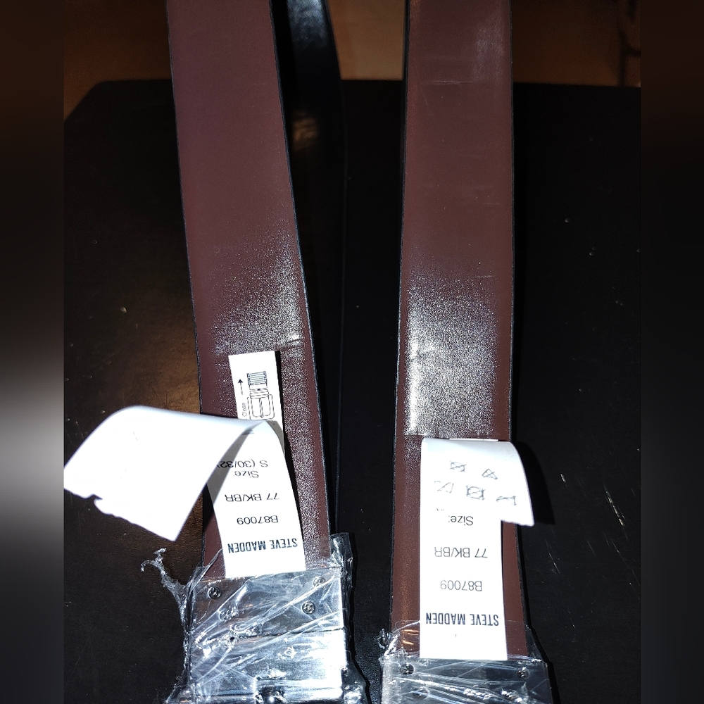 Steve Madden Black And Brown Men's Belt Size 30/32 - Picture 3 of 4
